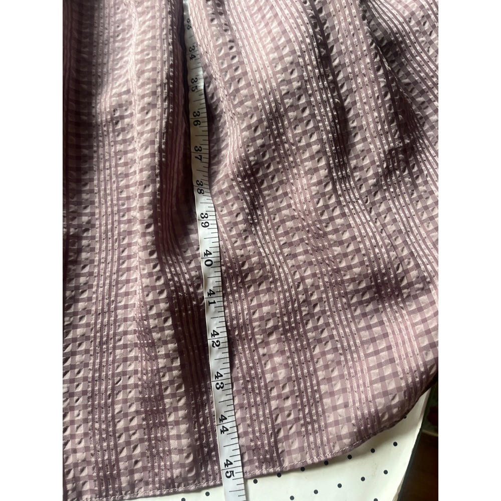 Madewell Dress Womens M Dusty Mauve Plaid Puff Sleeve Tiered Midi MF151 NWT - Picture 7 of 10